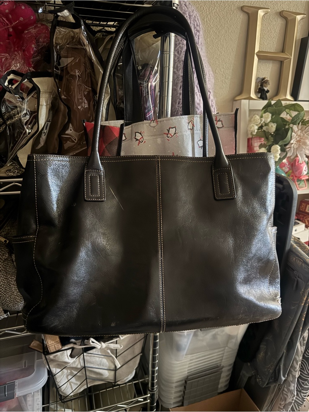 FOSSIL Emma laptop leather tote